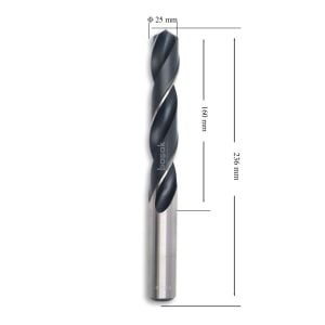 MTE 25 mm Taşlanmış Metal Matkap Ucu HSS DIN 338