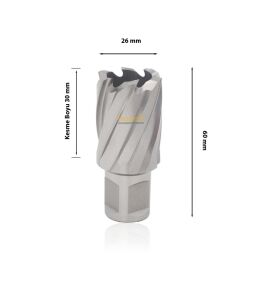 3Keego 26 x 30 mm HSS Manyetik Matkap Ucu SHC30