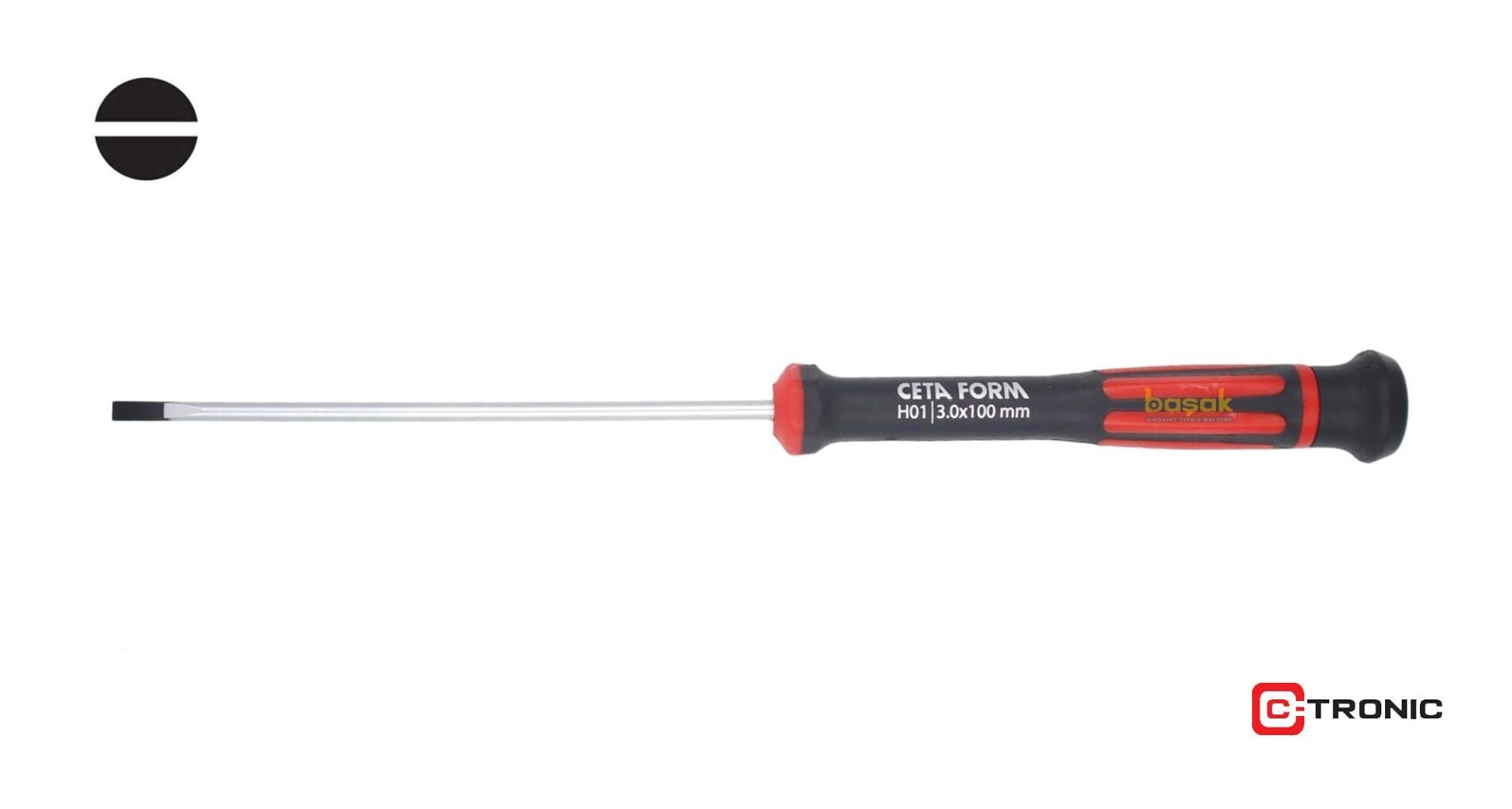 Ceta Form 3 x 100 mm Elektronikçi Düz Tornavida H01-30-100