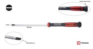 Ceta Form 3 x 100 mm Elektronikçi Düz Tornavida H01-30-100
