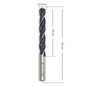 MTE 14 mm Taşlanmış Metal Matkap Ucu HSS DIN 338