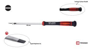 Ceta Form 3 x 80 mm Elektronikçi Düz Tornavida H01-30-080