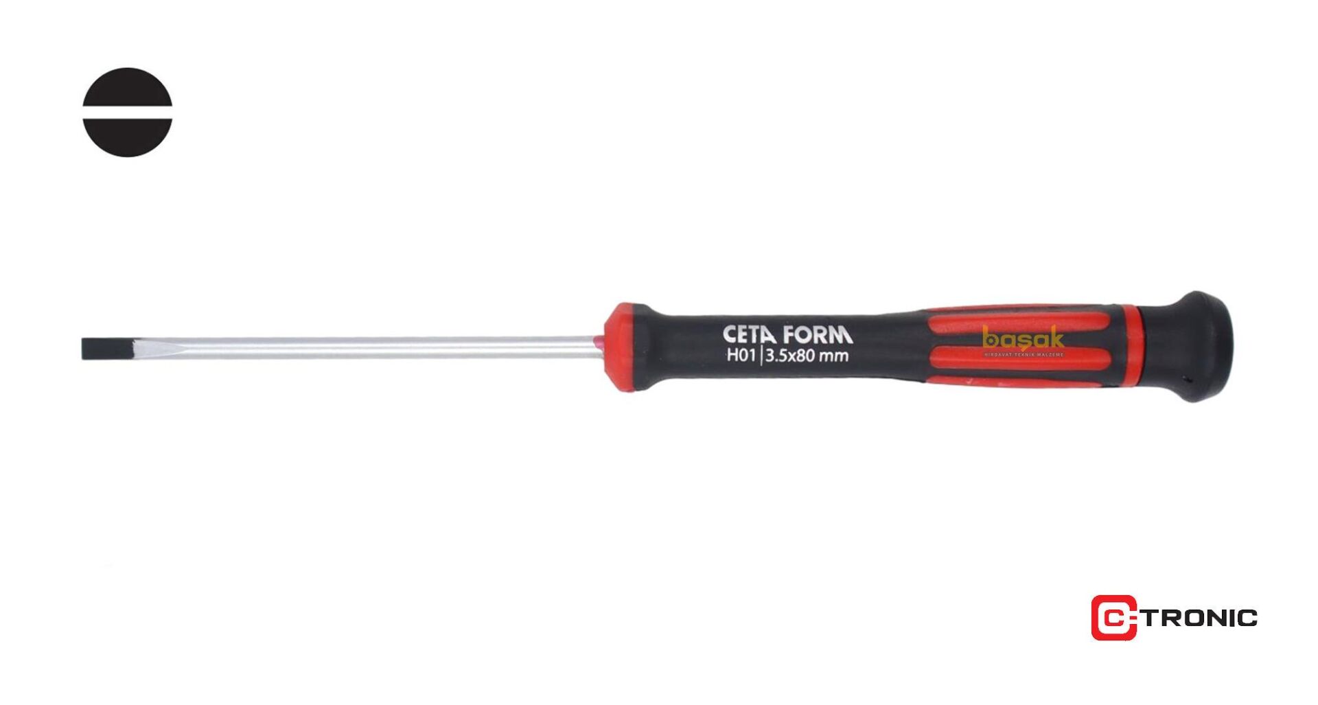 Ceta Form 3,5 x 80 mm Elektronikçi Düz Tornavida H01-35-080