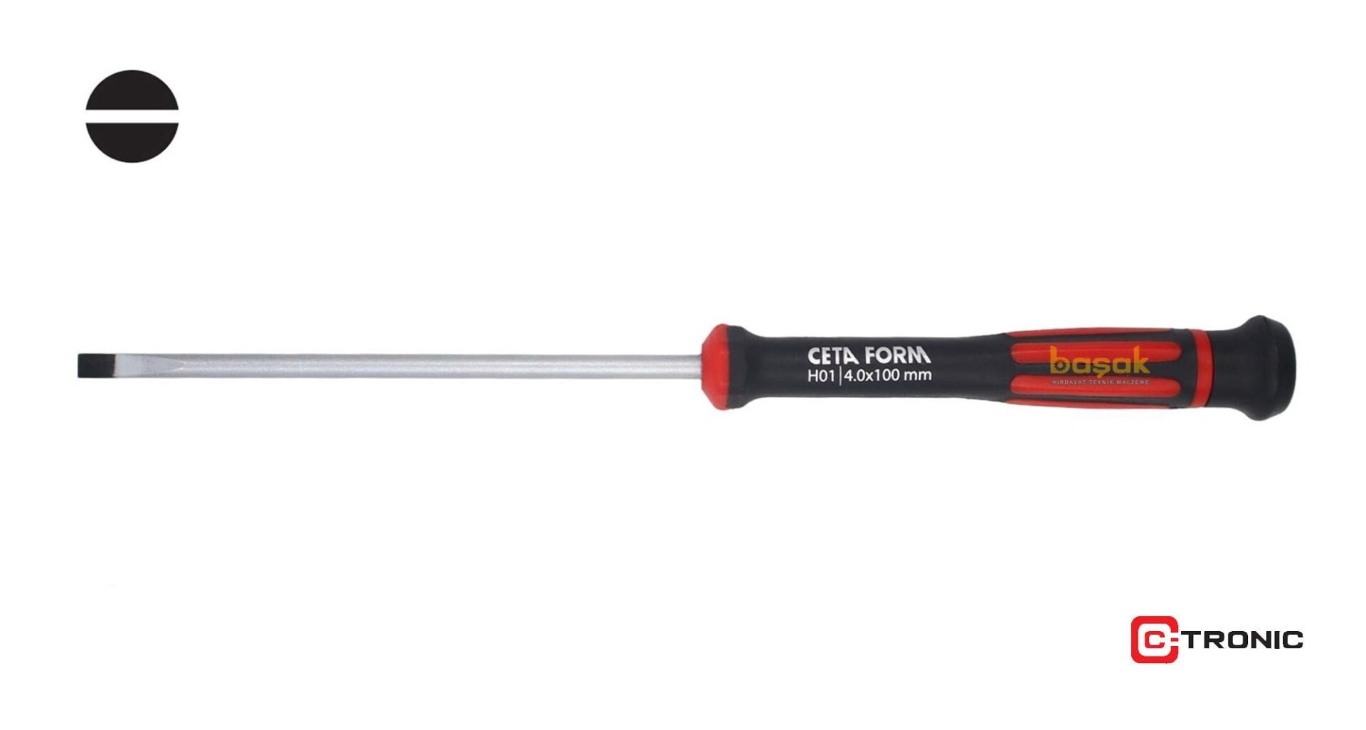 Ceta Form 4 x 100 mm Elektronikçi Düz Tornavida H01-40-100