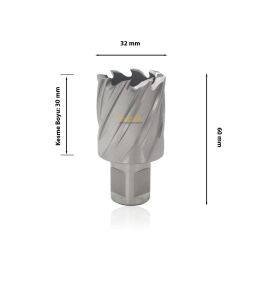 3Keego 32 x 30 mm HSS Manyetik Matkap Ucu SHC30