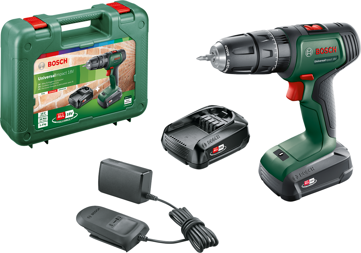 Bosch UniversalImpact 18 Akülü Darbeli Matkap Çift Akülü 06039D4102