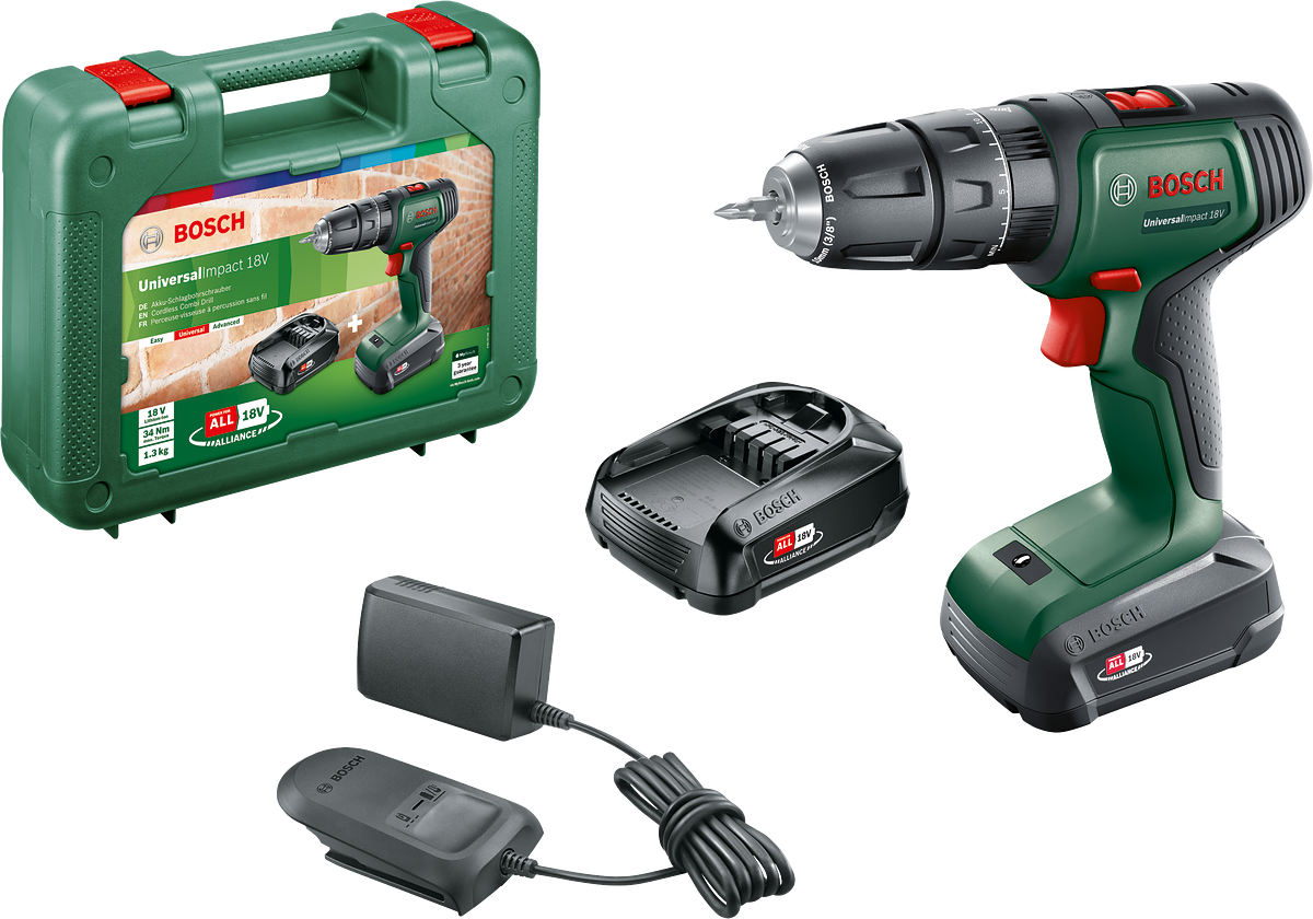 Bosch UniversalImpact 18 Akülü Darbeli Matkap Çift Akülü 06039D4102