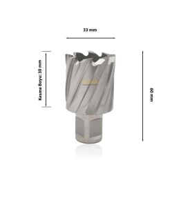 3Keego 33 x 30 mm HSS Manyetik Matkap Ucu SHC30