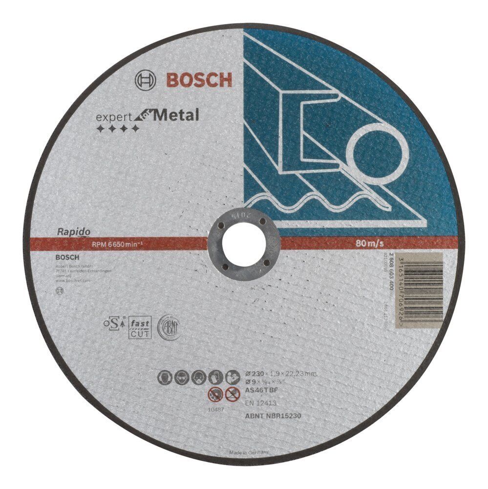 Bosch 230x1,9 mm Expert Metal Kesme Taşı Rapido Düz 2608603400