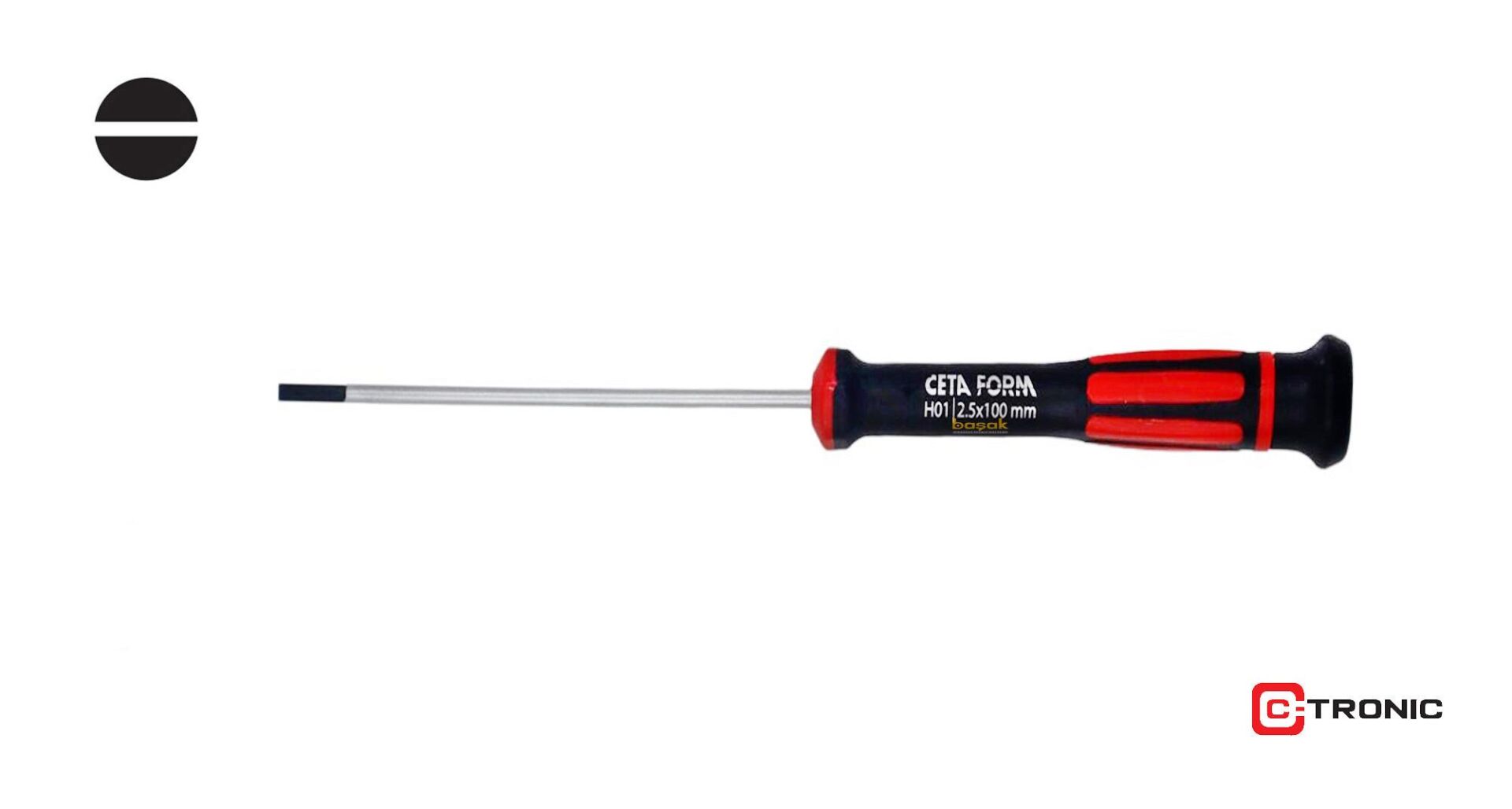 Ceta Form 2,5 x 100 mm Elektronikçi Düz Tornavida H01-25-100