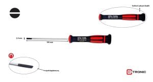 Ceta Form 2,5 x 100 mm Elektronikçi Düz Tornavida H01-25-100