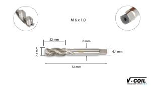 V-Coil M 6 x 1,0 Helicoil Helis Makine Kılavuzu HSS-E 03709