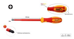 Ceta Form  PH3 x 150 mm 1000 volt VDE izoleli Yıldız Tornavida G02-003-150