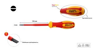 Ceta Form 3 x 100 mm 1000 volt VDE izoleli Düz Tornavida G01-030-100