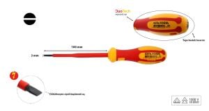 Ceta Form 3 x 100 mm 1000 volt VDE izoleli Düz Tornavida G01-030-100