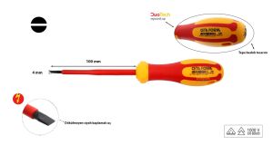 Ceta Form  4 x 100 mm 1000 volt VDE izoleli Düz Tornavida G01-040-100