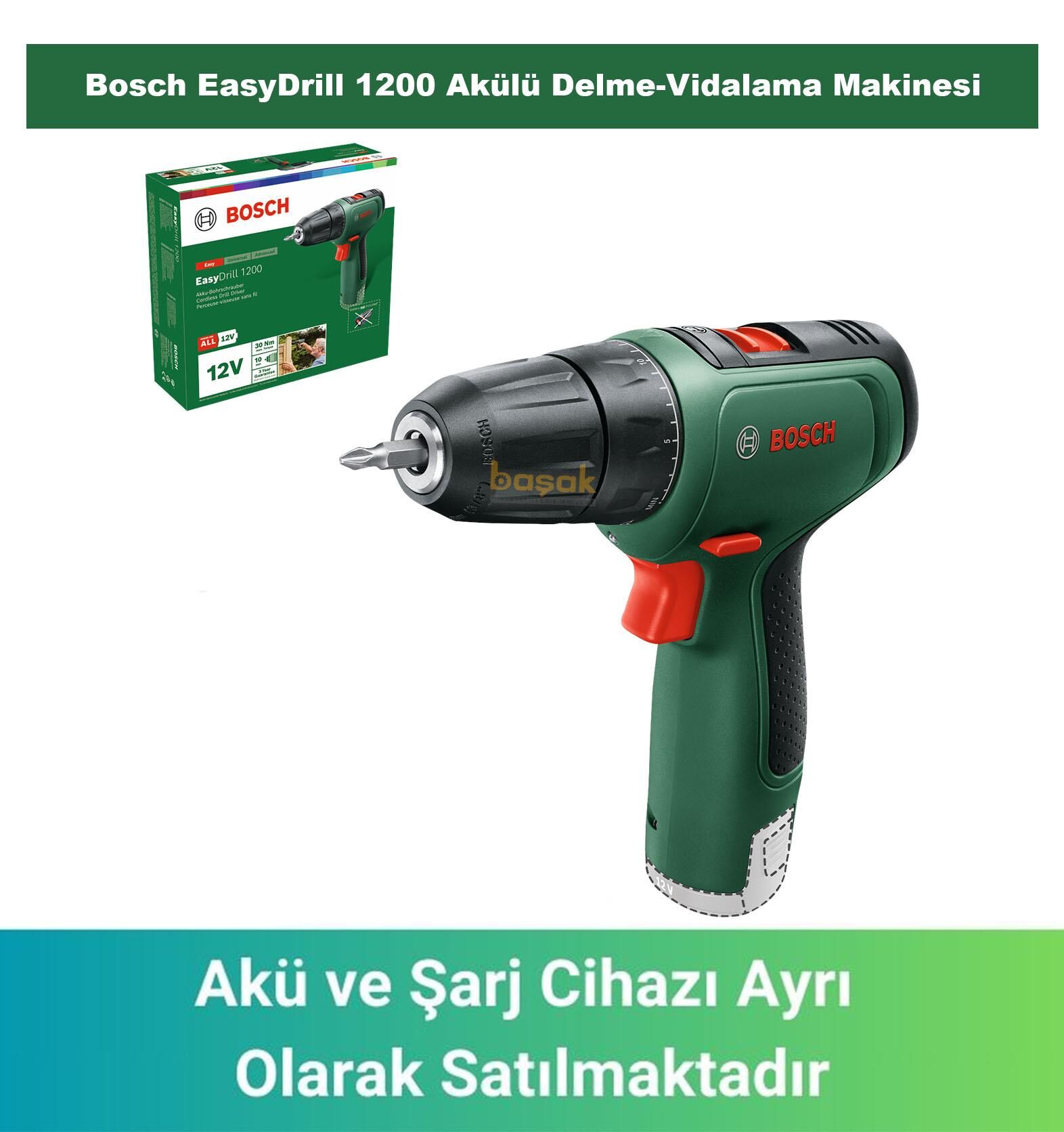 Bosch EasyDrill 1200 Akülü Delme-Vidalama Makinesi (Akü ve Şarj Yoktur) 06039D3005