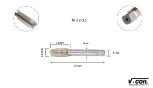 V-Coil M 3 x 0,5 Helicoil Düz Kılavuz HSS-G 03005