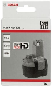 Bosch 9,6 V 2,6 Ah HD NiMh O-Pack Akü 2607335682