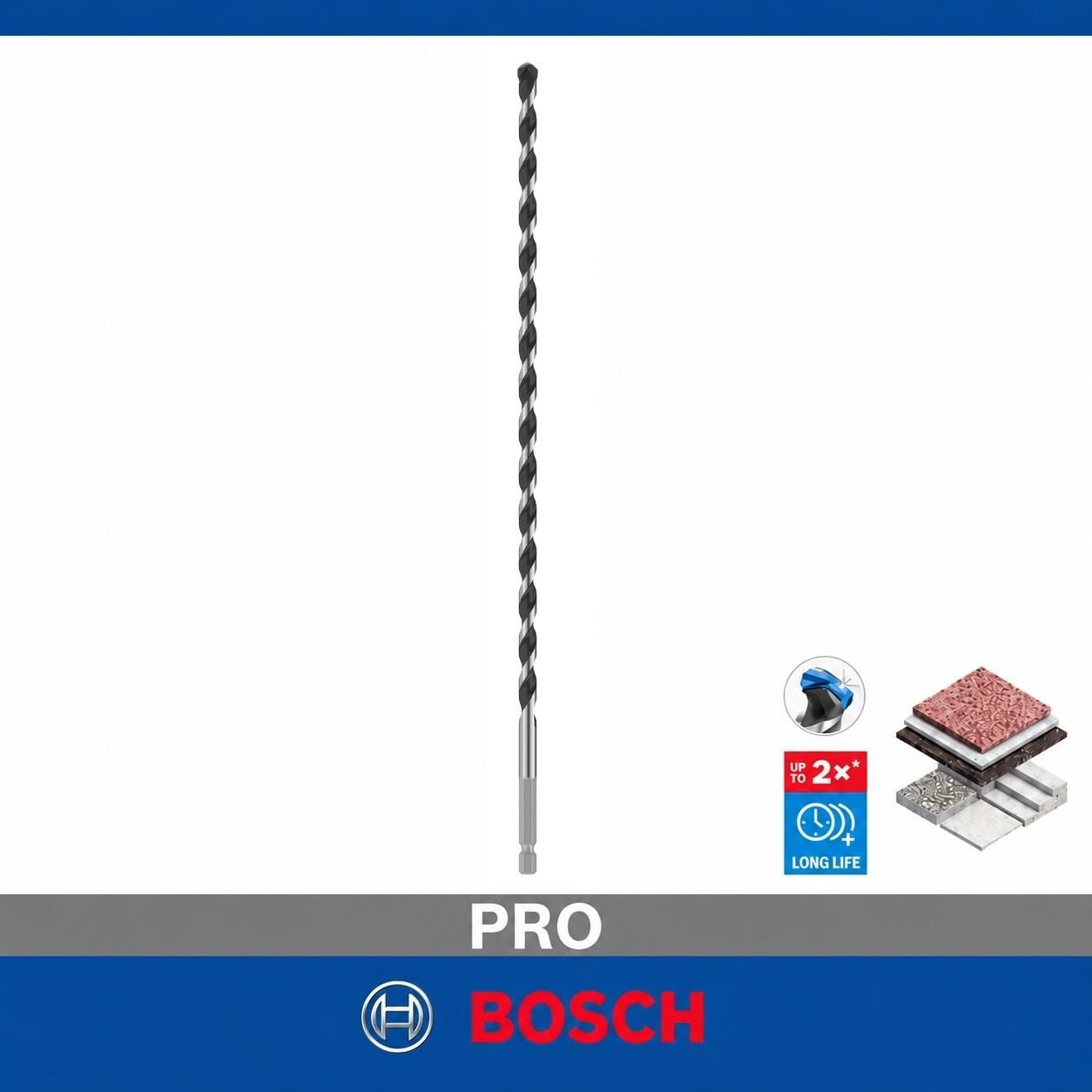 Bosch PRO HEX-5 8 x 300 mm Karbür Uçlu Beton Matkap Ucu 2608706987
