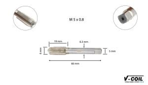 V-Coil M 5 x 0,8 Helicoil Düz Kılavuz HSS-G 03008