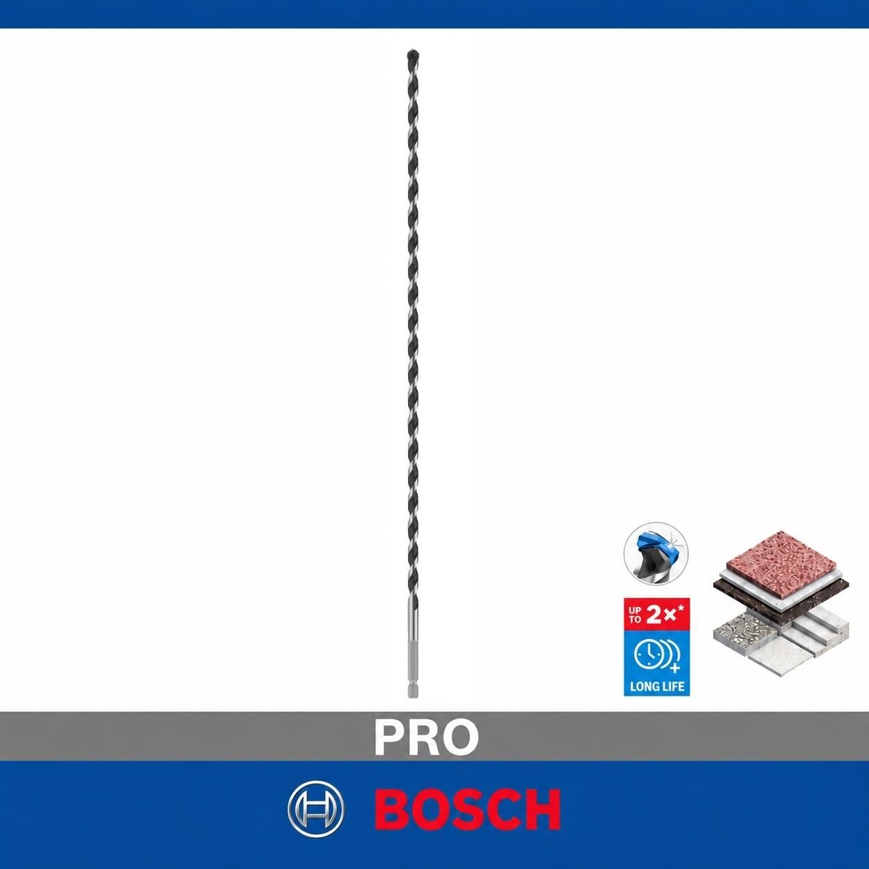 Bosch PRO HEX-5 8 x 400 mm Karbür Uçlu Beton Matkap Ucu 2608706988