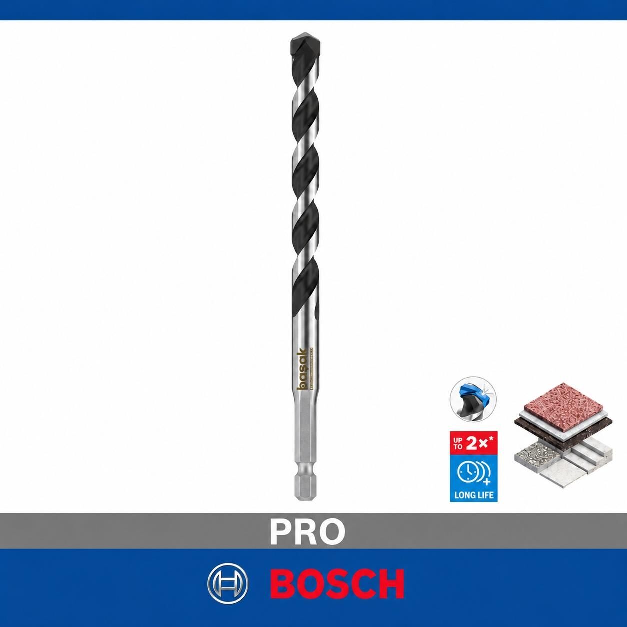 Bosch PRO HEX-5 10 x 150 mm Karbür Uçlu Beton Matkap Ucu 2608706990