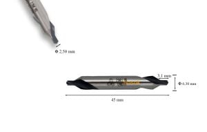 MTE 2,50 mm Punta Matkabı HSS (DIN 333/A)