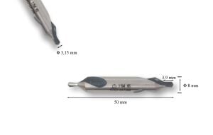 MTE 3,15 mm Punta Matkabı HSS (DIN 333/A)