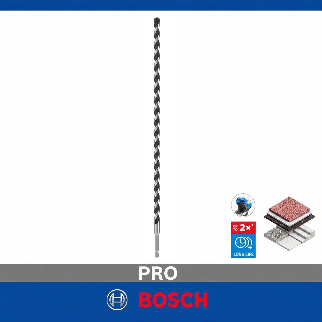 Bosch PRO HEX-5 12 x 400 mm Karbür Uçlu Beton Matkap Ucu 2608706996