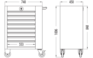 Ceta Form A01-06 GT PLUS Takım Arabası (Boş) - 6 Çekmeceli