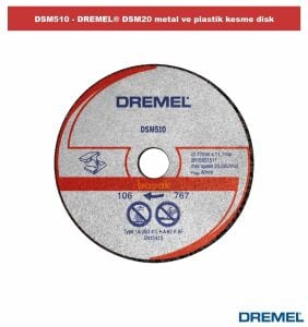 Dremel DSM510 Metal ve Plastik Kesme Diski DSM20 İçin (3adet) 2615S510JB