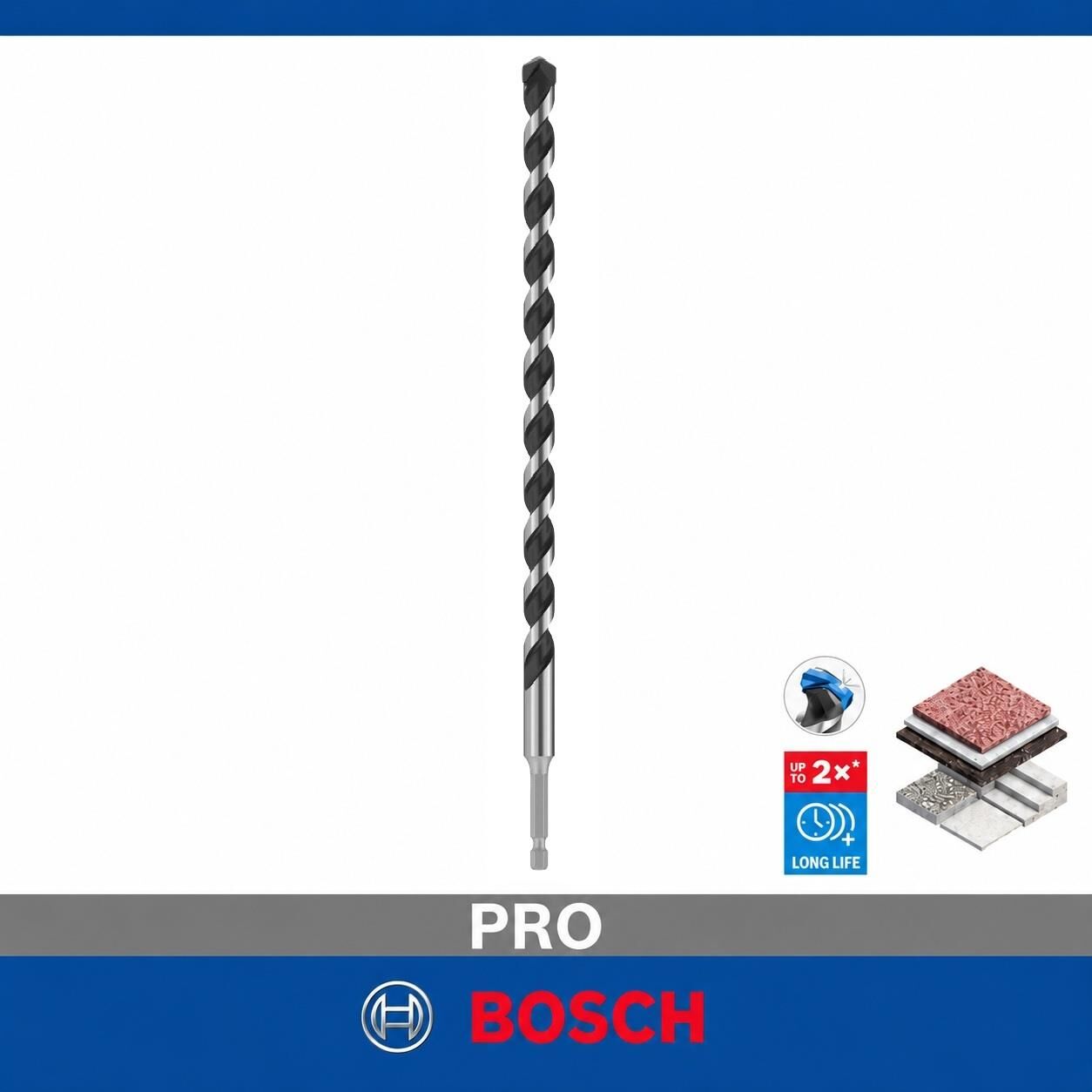Bosch PRO HEX-5 14 x 300 mm Karbür Uçlu Beton Matkap Ucu 2608706998