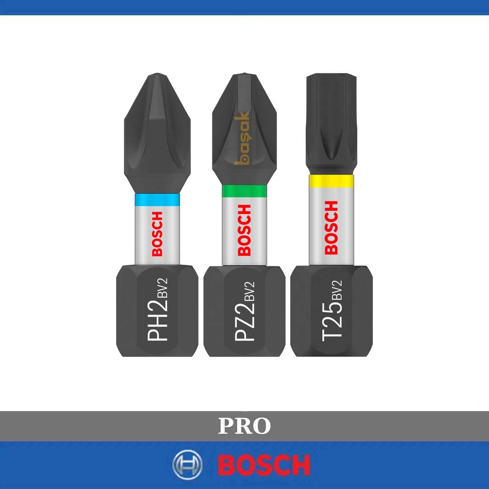 Bosch Pro Impact 25 mm Ph2-Pz2-T20-T25-T30 25 Parça Bits Uç Seti 2608521U63