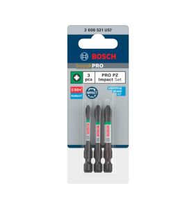 Bosch Pro Impact 3'lü Yıldız Bits Uç Seti PZ1-PZ2-PZ3 55mm 2608521U57
