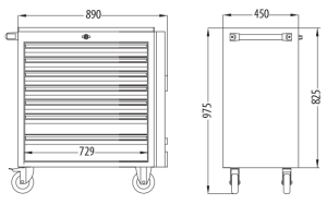 Ceta Form A01-08J GT PLUS Jumbo Takım Arabası (Boş) - 8 Çekmeceli