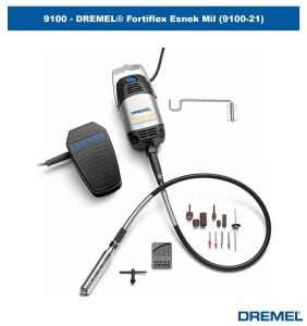 DREMEL 9100 Fortiflex 300W Pedallı Hassas Esnek Milli El Motoru 21 Aks.