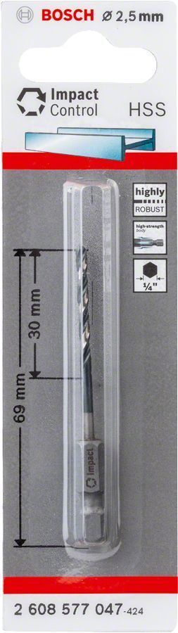 Bosch Impact HSS 2,5x69mm 1/4'' Altıgen Matkap Ucu 2608577047