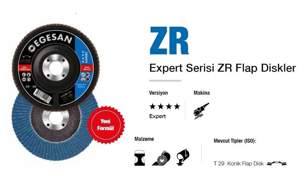 エネルギー・メディスン Egesan Paslanmaz Flap Disk Expert 115mm ZR 80 Kum | Egesan