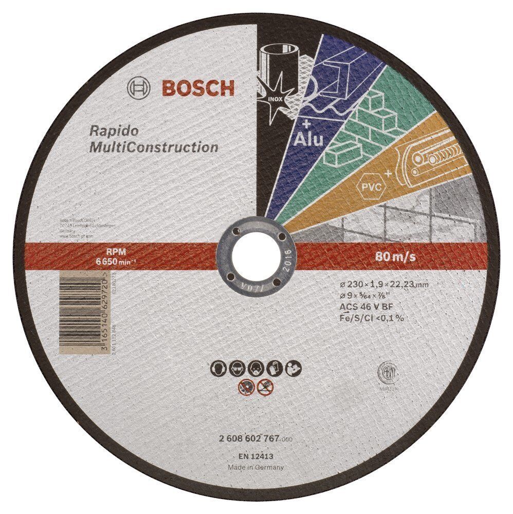 Bosch 230x1,9 mm Rapido Çoklu Malzeme Kesme Taşı 2608602767