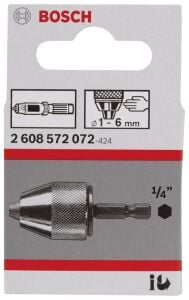 Bosch 1-6 mm - 1/4''-6k Anahtarsız Mandren 2608572072