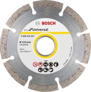 Bosch Eco Turbo 115mm (10'lu paket) Ucuz Elmas Testere Yapı Malzemeleri İçin 2608615040