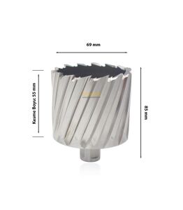 3Keego 69 x 55 mm HSS Manyetik Matkap Ucu SHC55