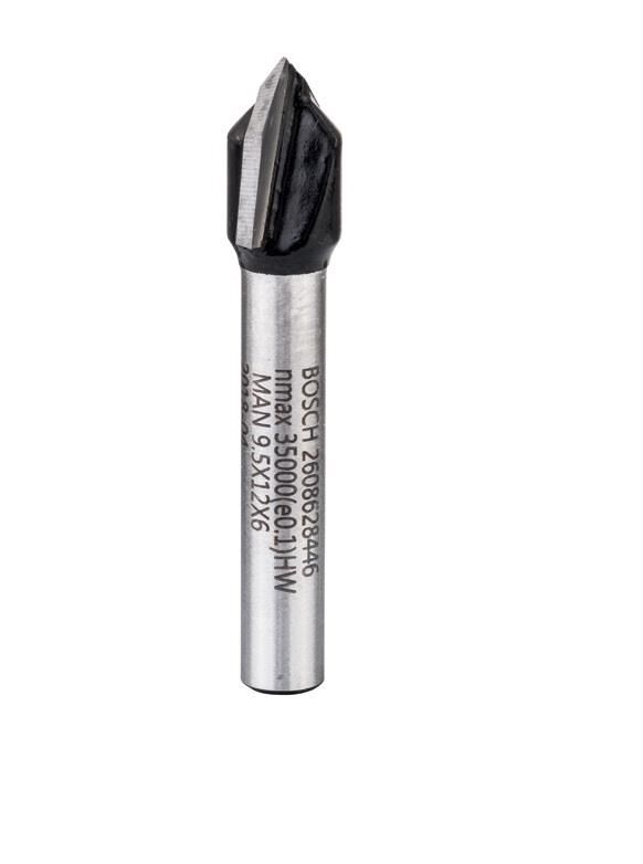 Bosch 6mm Şaftlı V Oluk Freze Ucu 6*9,5 2608628446