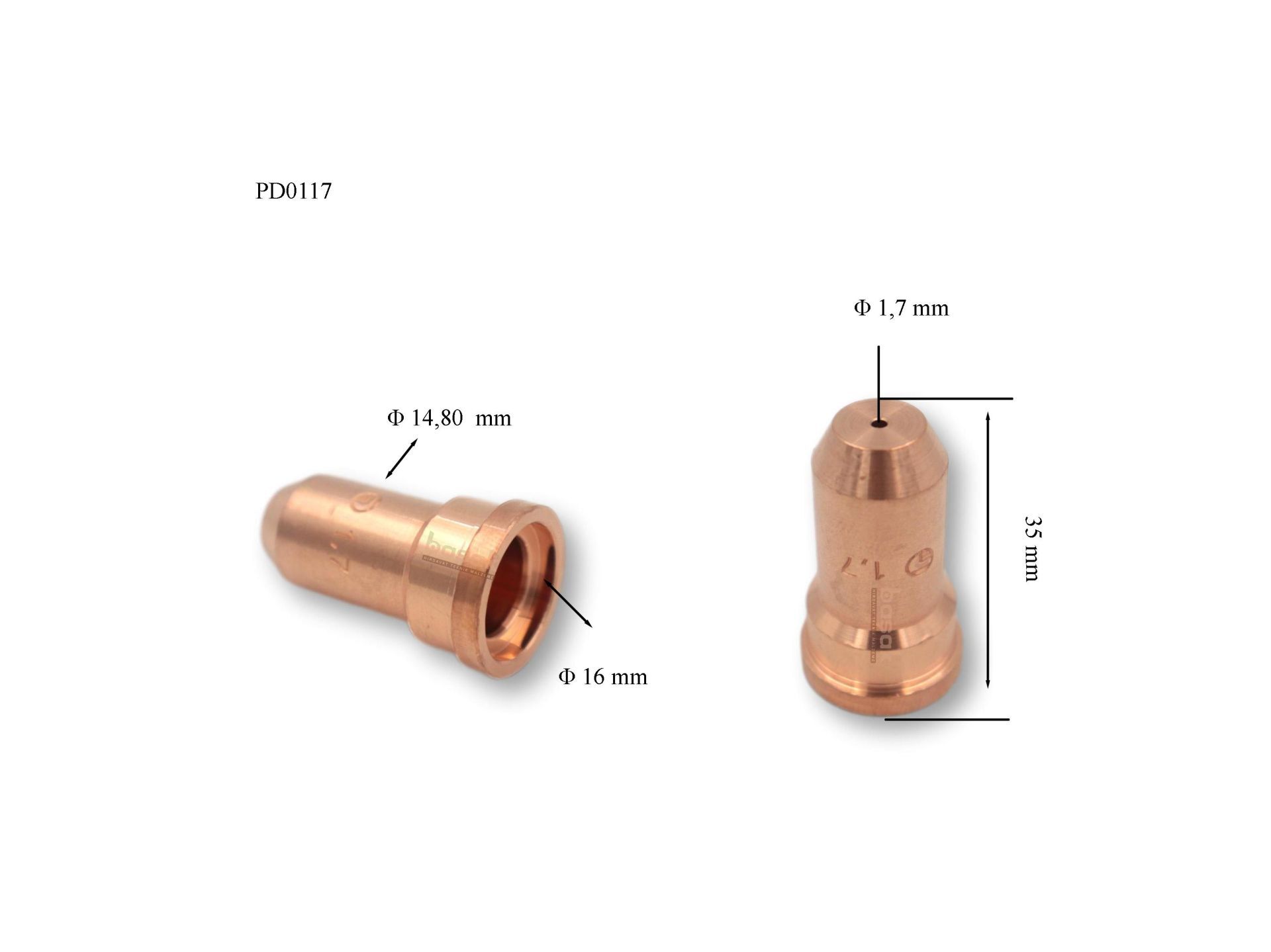 Trafimet  A101-A141-A151 1,7mm Plazma Kesim Memesi  PD0117-17
