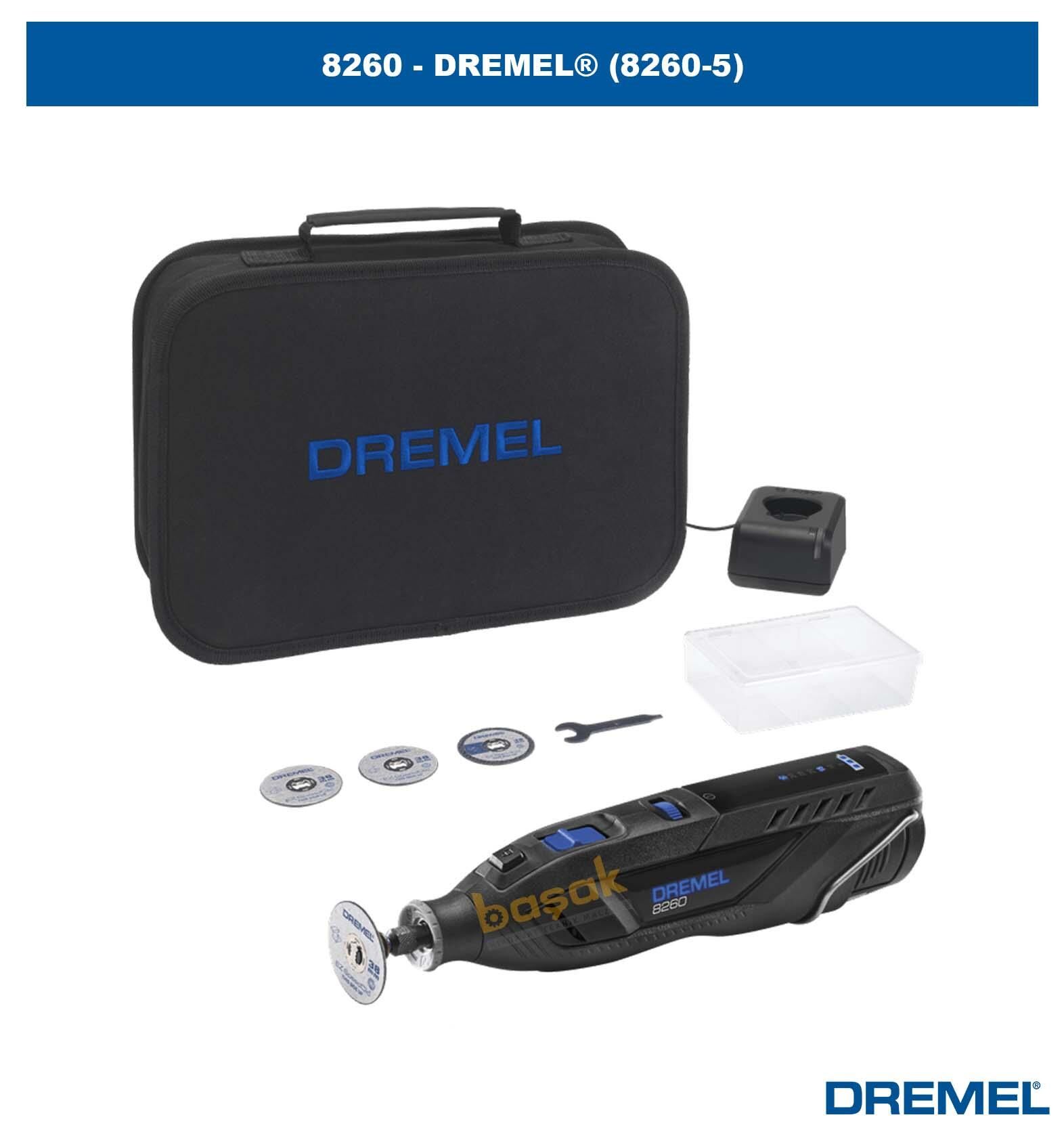DREMEL 8260 Çantalı 5 Aksesuarlı Akülü El Motoru F0138260JA