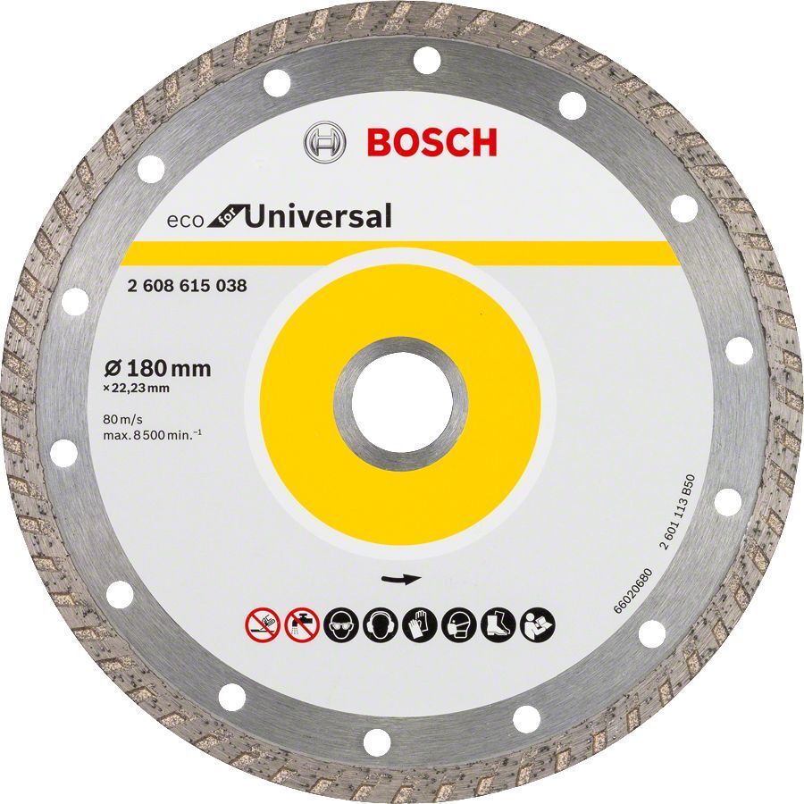 Bosch Eco Turbo 180mm (10'lu paket) Elmas Testere Yapı Malzemeleri İçin 2608615047