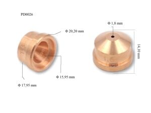 Trafimet CB 100 - CB 150 1,8mm Plazma Kesim Memesi  PD0026-18