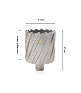 3Keego 62 x 55 mm HSS Manyetik Matkap Ucu SHC55