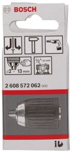 Bosch 2-13 mm - 1/2''-20 Anahtarsız Mandren 2608572062